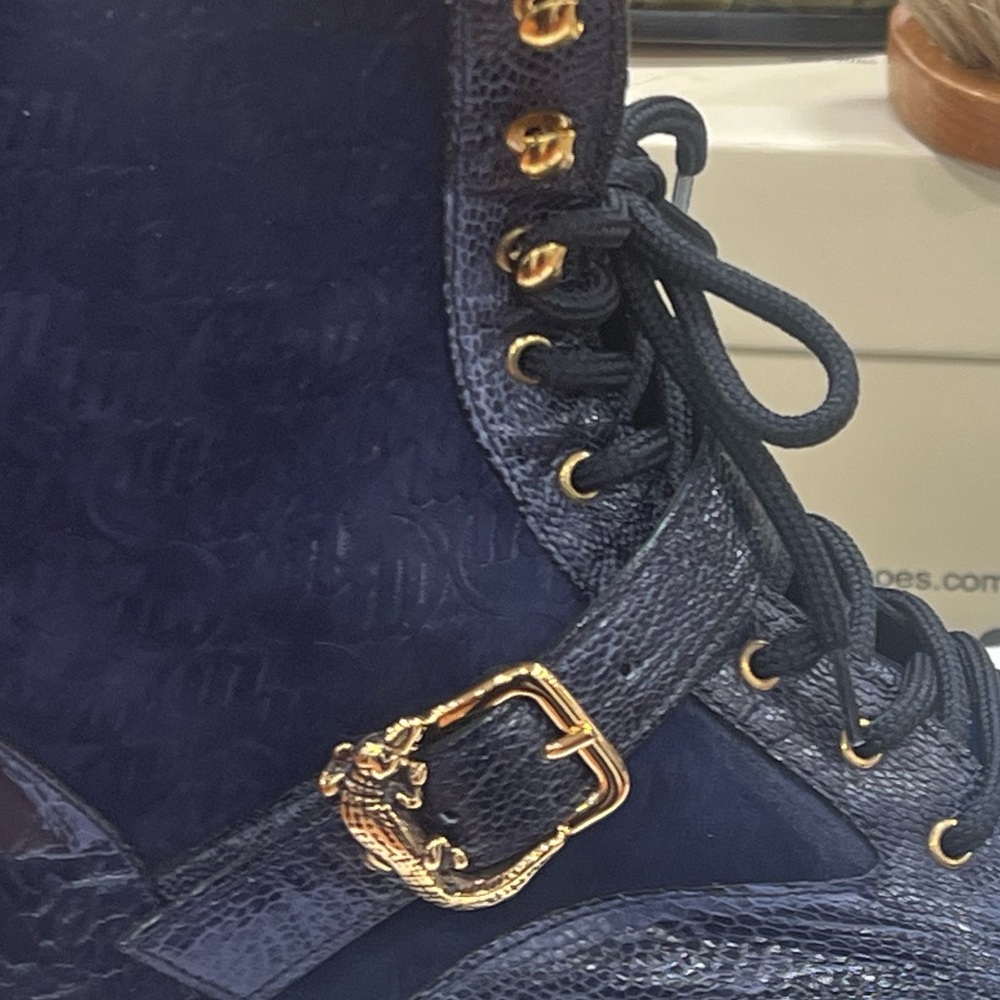 Mauri Dark Blue Genuine Ostrich skin Boots 2025 edition!!! - Picture 6 of 7